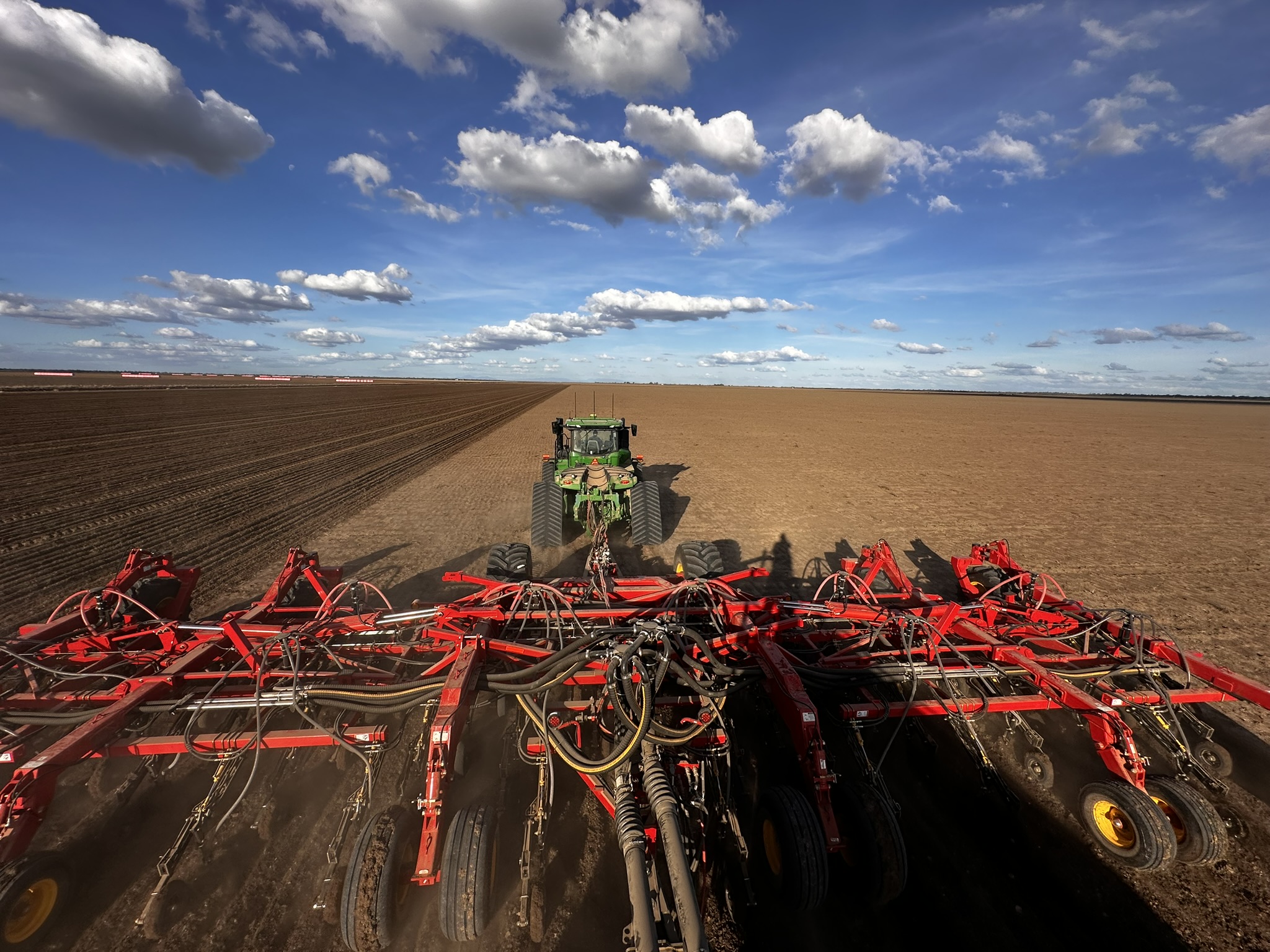 Bourgault seeding equipment in field